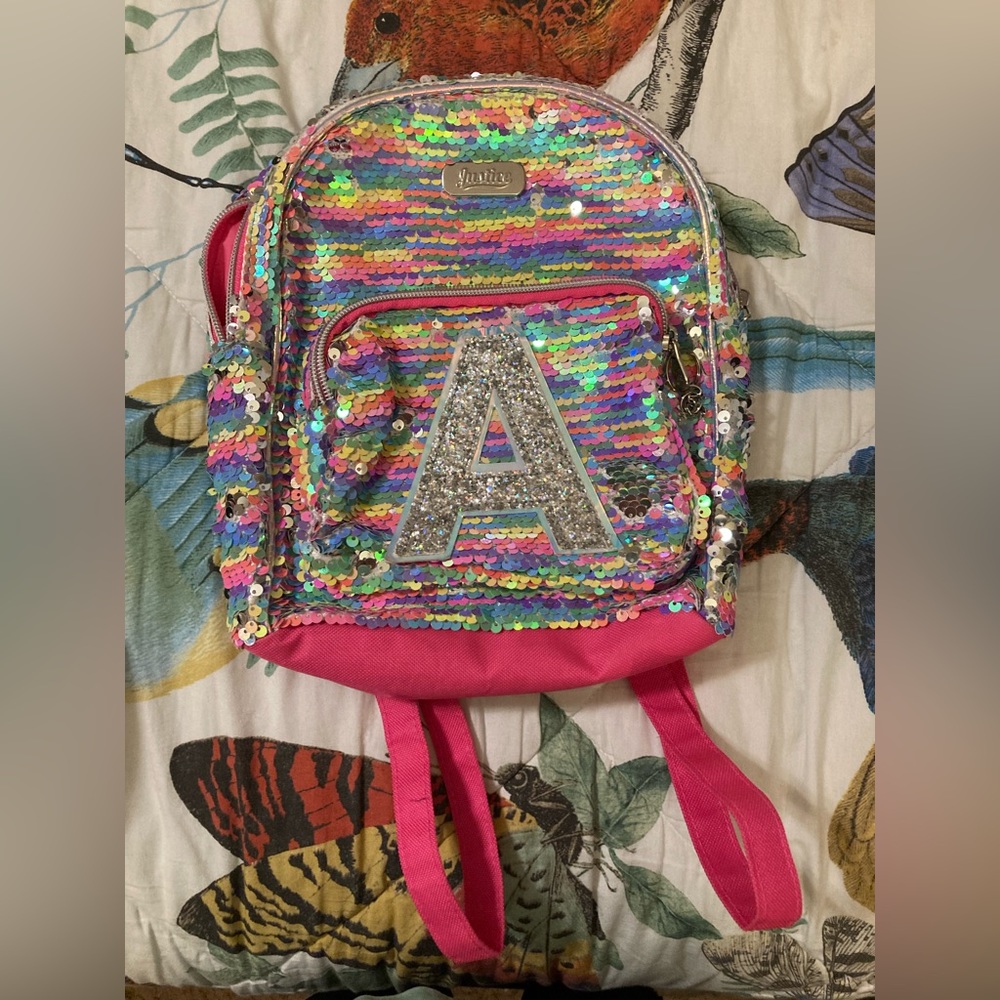 Justice sequin backpack